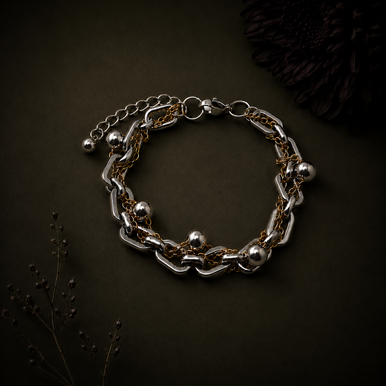 Bracelet Sélène - Argenté & Doré